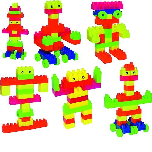 Brilliant Blocks Robots Building Block Toy for Kids Creativity Developmental Toys & Games for Children Age 3+ Years - 28 PCS Multi color