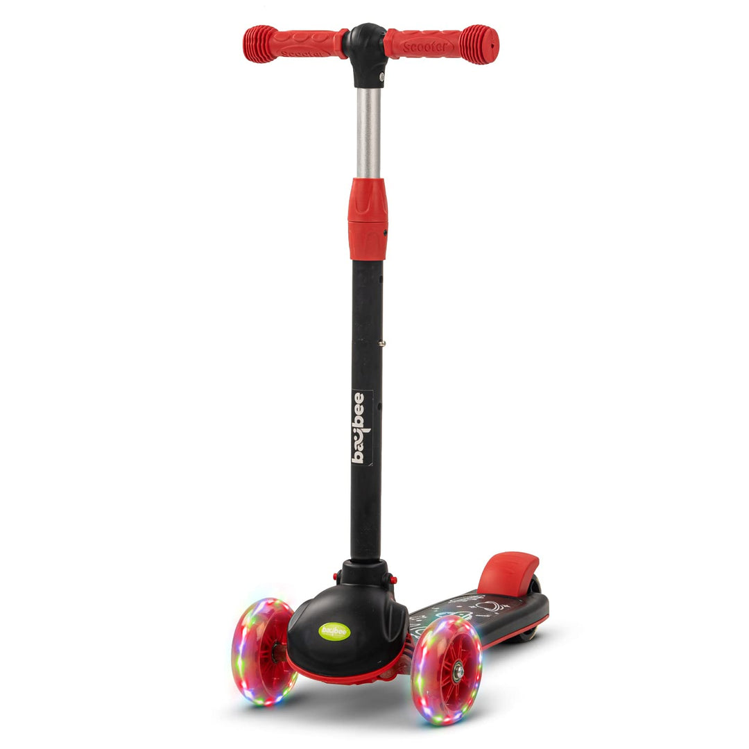Blaze Storm Scooter for Kids, 3 Wheel Smart Kick Scooter with Fold-able & Height Adjustable Handle, Runner Scooter with Extra-Wide LED PU Wheels & Brake for Kids Age 2-9 Years