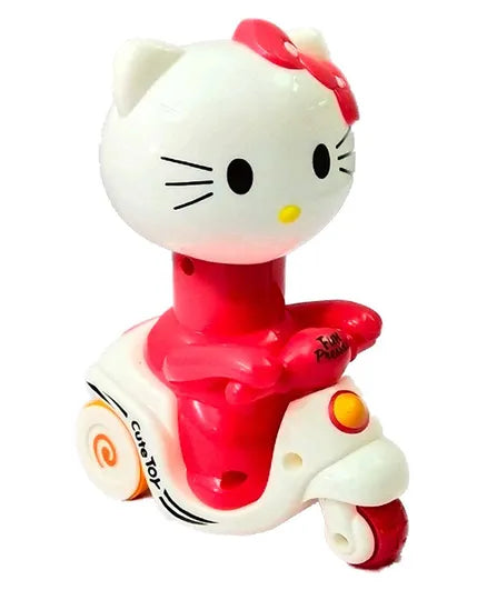 Hello Kitty toy fun pressure car toy Unbreakable Cartoon Push & Go Scooter Friction Toddler Car Toy multi color  (Pink and white)
