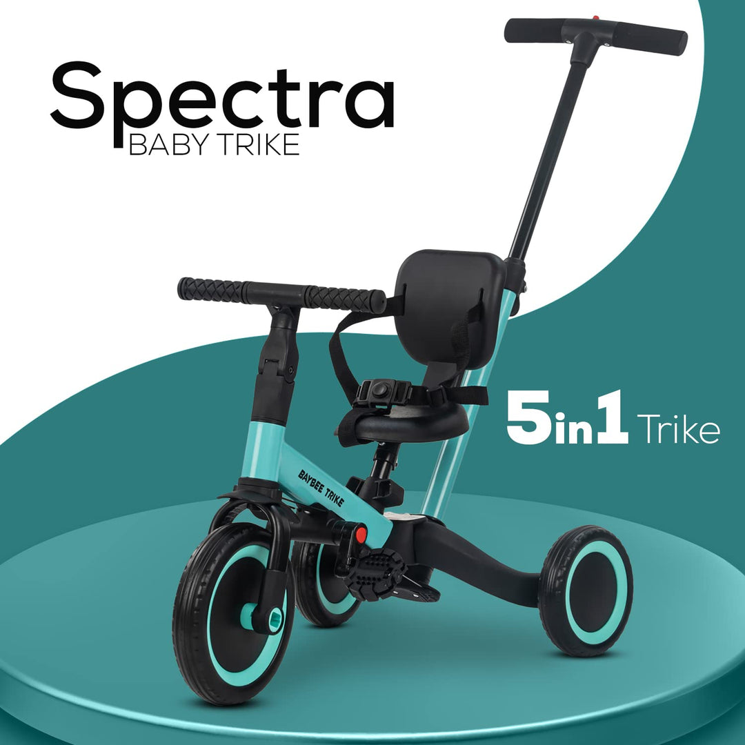 Spectra 5 in 1 Kids Cycle Tricycle for 1 to 3 Years Boys Girls Tricycle with Eva Wheels, Adjustable Push Handle, Seat & Belt