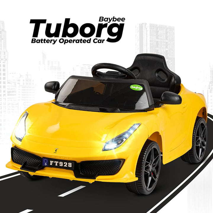 Tuborg Rechargeable Battery-Operated Ride on Electric Car for Kids | Ride on Baby Car with Foot Accelerator & Music | Battery Operated Big Car for Kids to Drive 2 to 5 Years Boy Girl