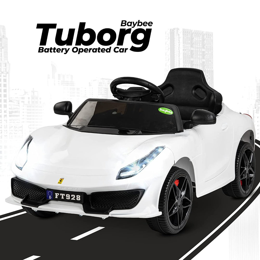 Tuborg Rechargeable Battery-Operated Ride on Electric Car for Kids | Ride on Baby Car with Foot Accelerator & Music | Battery Operated Big Car for Kids to Drive 2 to 5 Years Boy Girl