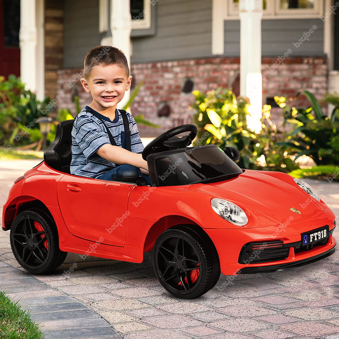 Turbo 911 Rechargeable Battery-Operated Ride on Electric Car for Kids | Ride on Baby Car with Foot Accelerator & Music | Battery Operated Big Car for Kids to Drive 2 to 6 Years Boy Girl
