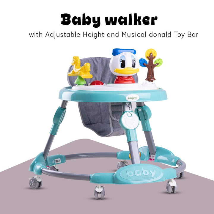 Kidzee Round Kids Walker with Foldable & 3 Height Adjustable | Walker for Baby