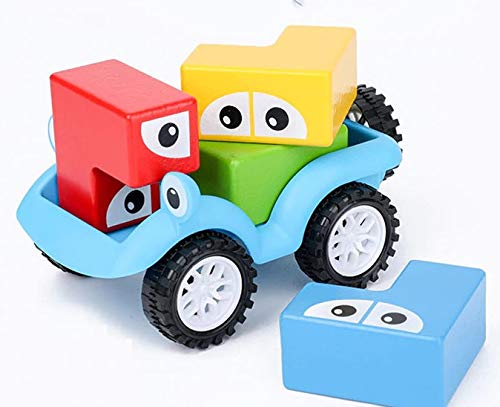 Wooden Smart Toy Car Puzzle Blocks for Kids, Early Development Brain Board Games for Kids Boys Girls, Preschool Kids Educational Toys Puzzle Game- (Multi Color)