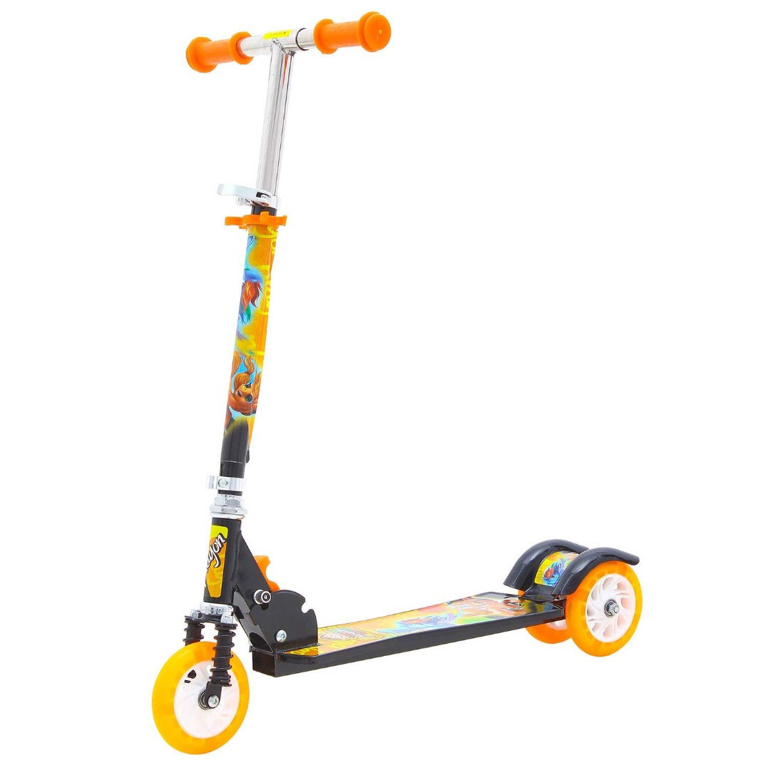 Skate Kick Scooter for Kids Boys Girls - 3 Wheel Lean to Steer 3 Adjustable Height with Suspension