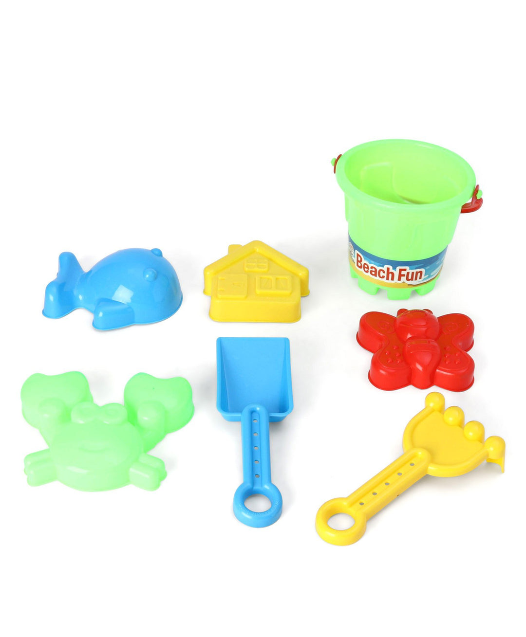 RATNA'S Beach Fun Senior Play Set for Kids/Toddlers Sand Beach Toys Set - Pack Includes 1 Bucket, 4 Big Scoops, 2 Moulds 7 PCS Color May Vary