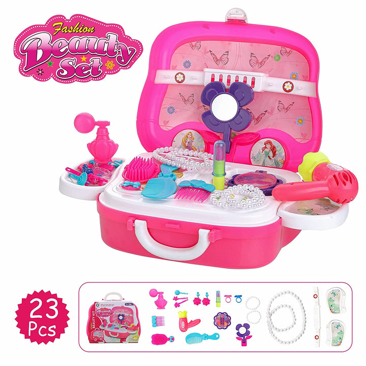 Beauty Kit Toy Set for Kids Pretend Play Non Toxic Beauty Makeup Kit Set for Baby Girl 3+ years
