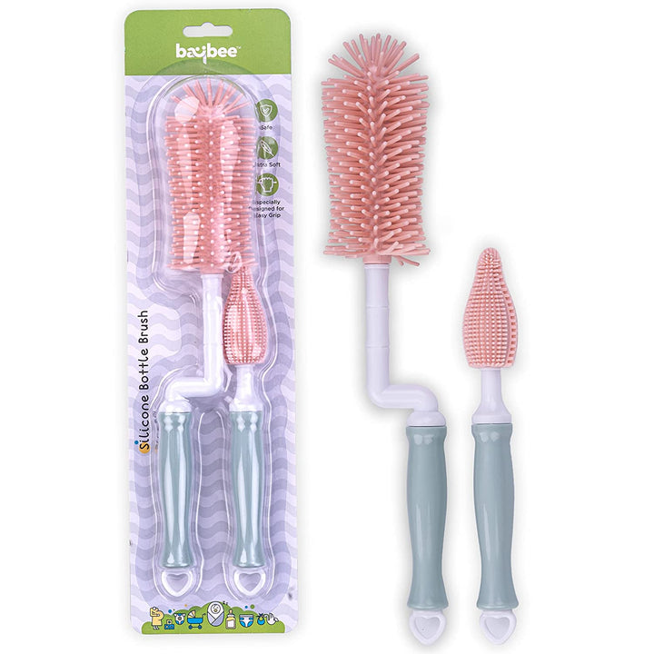 Silicone Baby Bottle Cleaning Brush for Feeding Bottle, Hang able & Portable Cup Brush Cleaning Kit with Bottle Brush, Straw Brush, Nipple Brush