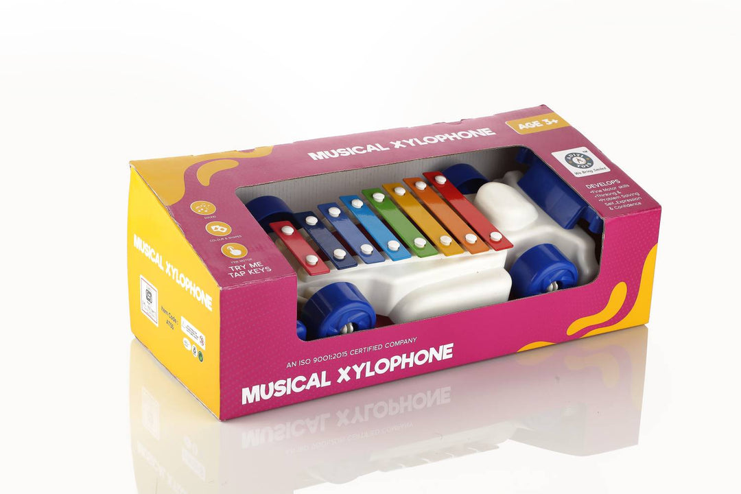 Aditi Toys Musical Car Xylophone Toy with 8 Metal Nodes Multi-Color Children 3+ Years