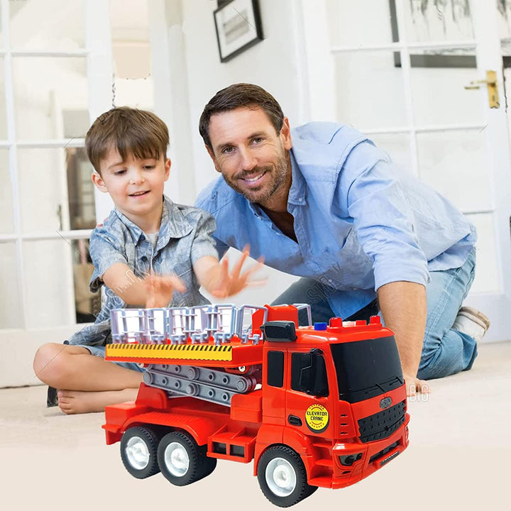 Kids Friction Rescue Vehicles Rescue Elevator Crane Toys for Kids, Friction Power Truck Toys for Both Baby boy & Baby Girls, Kids (Rescue Elevator)