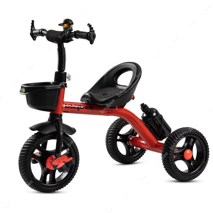 Baby Zirco Tricycle for Kids, Smart Plug & Play Kids Tricycle, Cycle for Kids with Basket & Water Bottle | Baby Cycle for Kids 2 to 5 Years Boys Girls -(Red)