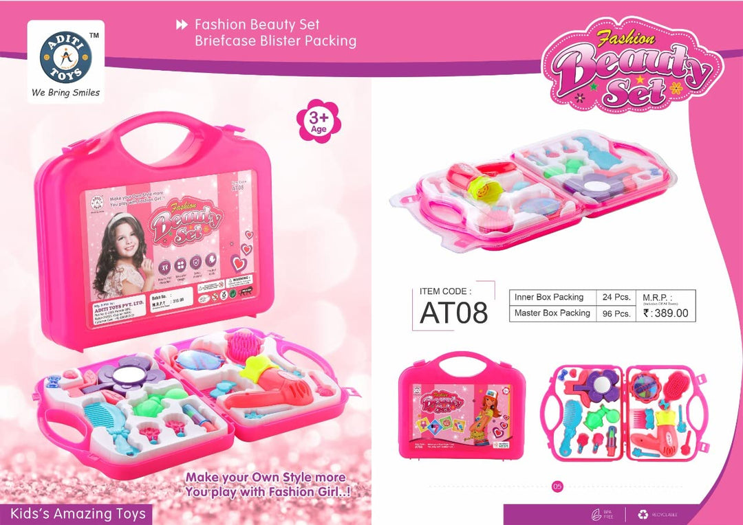 Aditi Toys® Beauty Make Up Toy Kit Set for Girls ,Pretend and Play ,Role Play Set Age - 3+ Years