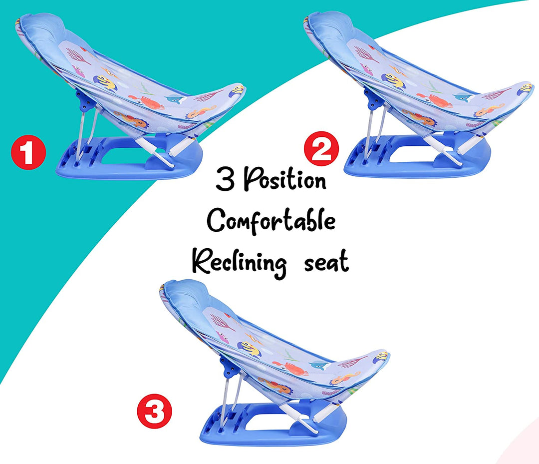 Anti Skid Compact Baby Bather/Delux Baby Folding Bather/Cushion Infant Bath tubs/Bath Seat for Newborn Babies