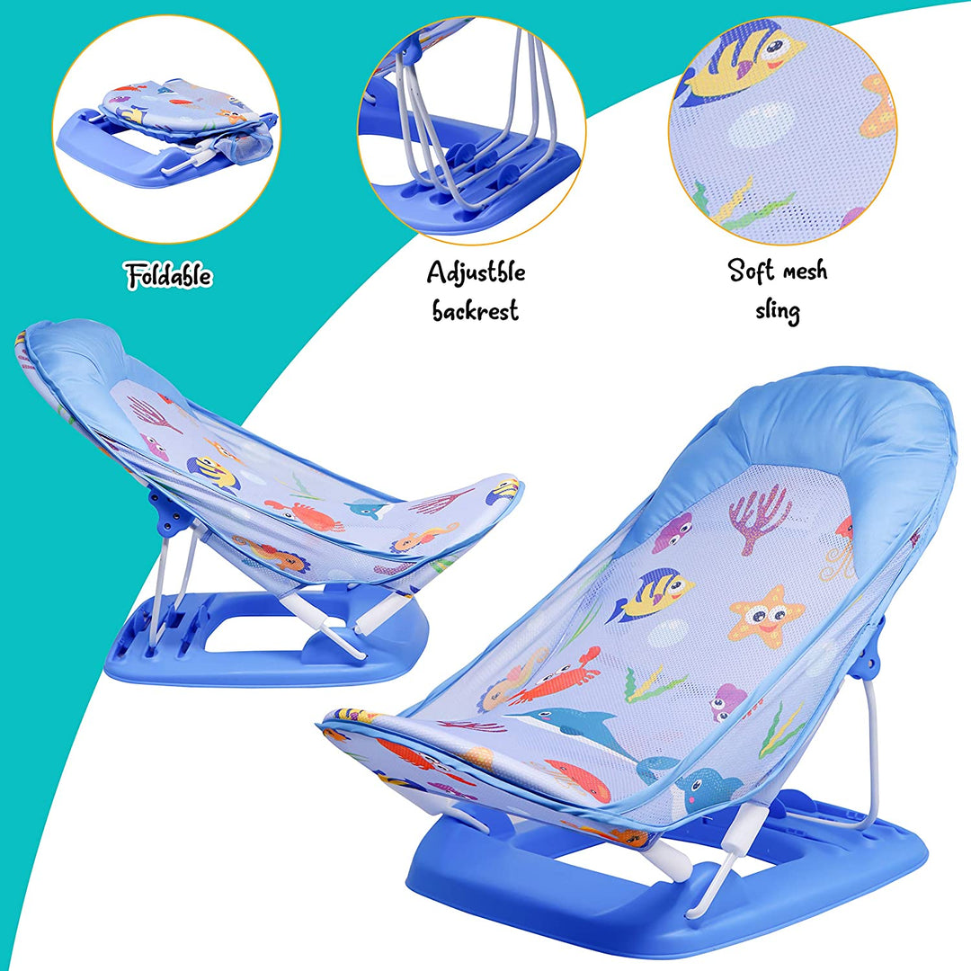 Anti Skid Compact Baby Bather/Delux Baby Folding Bather/Cushion Infant Bath tubs/Bath Seat for Newborn Babies
