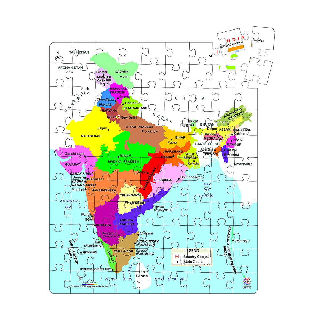 Ratna's Educational Jigsaw Puzzle Range for Kids (Welcome to the NEW India Map)