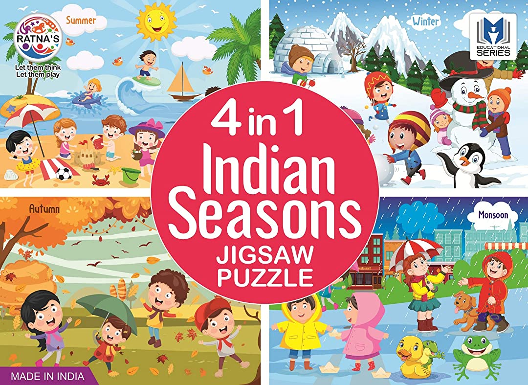 Ratna's 4 in 1 Indian Seasons Best Exciting Theme Baby/Infants Jigsaw Puzzle for Kids. 35 Pieces Each 36 Months & Up - 40 pcs Puzzle