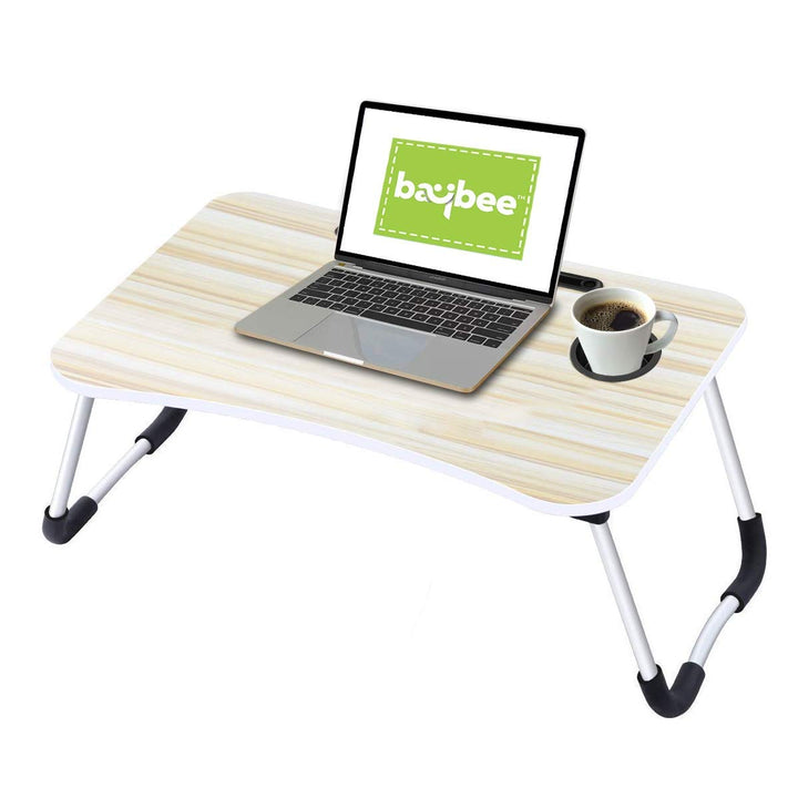 Zedo Foldable Laptop Table with Dock Stand & Cup Holder | Adjustable | Multi-Purpose Study Table | Bed Table | Table for Home | Rounded Edges | Non-Slip Legs