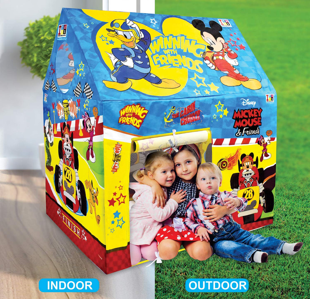 Kid's Play House Pipe Tent for Children's Play Tent House for Kids 5 Years and Above Water Repellent Big Size Play House for Girls and Boys (Mickey, Yellow/Blue)