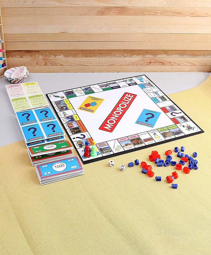 Monopolize Junior International Property Trading Board/Card Game for Kids, Girls, Boys and Family Ages 6+ Up