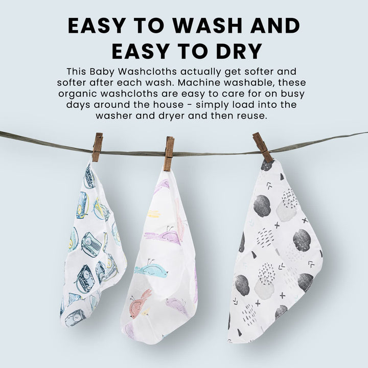 100% Muslin Cotton Baby Bath Face Towels Cotton Washcloths for Newborn, Washable 0-6 Months