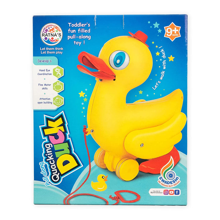 Ratnas Quacking Duck for Toddlers Fun Filled Pull Along Toy to Play & Learn to Walk