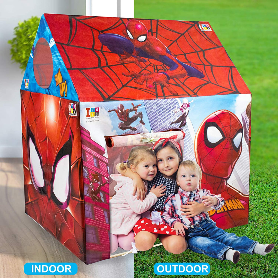 Kid's Play House Pipe Tent for Children's Play Tent House for Kids 5 Years and Above Water Repellent Big Size Play House for Girls and Boys (Spider, Red)
