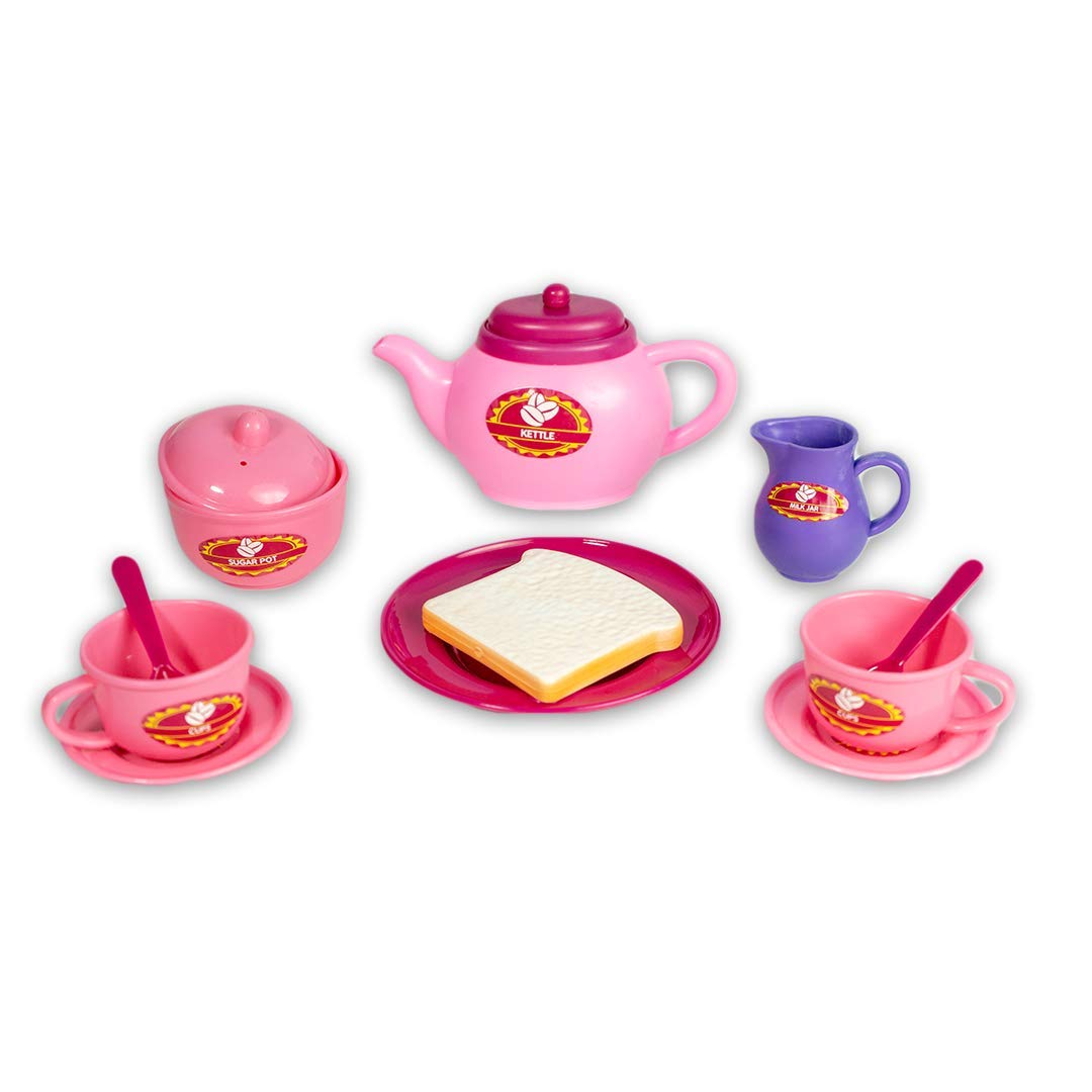 Ratna's Premium Quality Tea Party Set for Kids. 14Durable Plastic Pieces, Safe and BPA Free for Childrens Tea Party and Fun