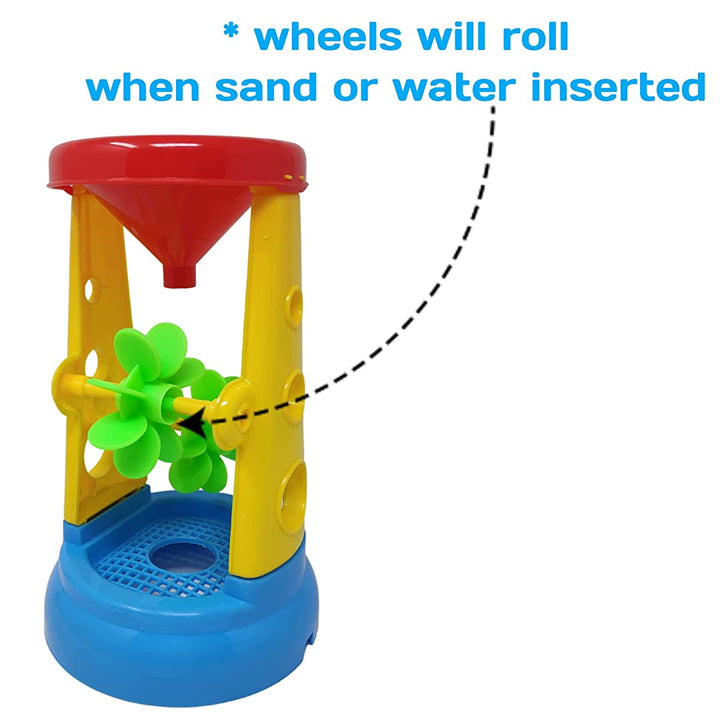 RATNA'S Wheelie Beach Play Set for Kids/Toddlers Beach Toys Set Sand Game for Kids to Play at Beach - 6 PCS Multicolor